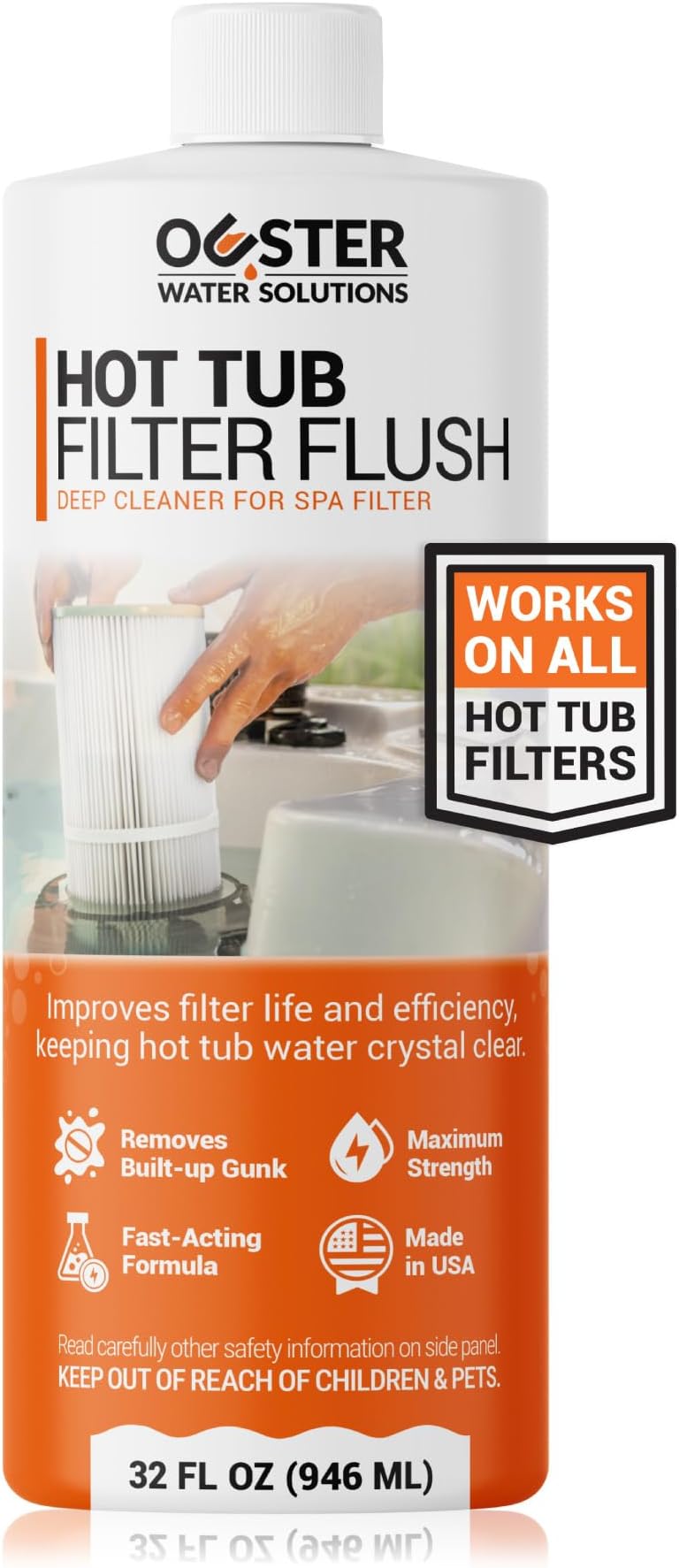 - Bio Ouster Hot Tub Filter Cleaner Soaking Solution - Removes Gunk & Improves Filter Life & Efficiency - Hot Tub Cleaner & Spa Chemicals - Made in USA (32oz)