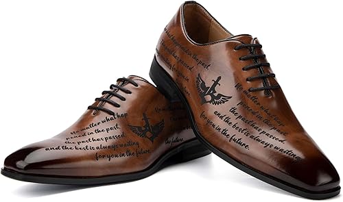 JITAI Mens Oxford Shoes Mens Casual Dress Shoes Lace Up Fashion Shoes Formal