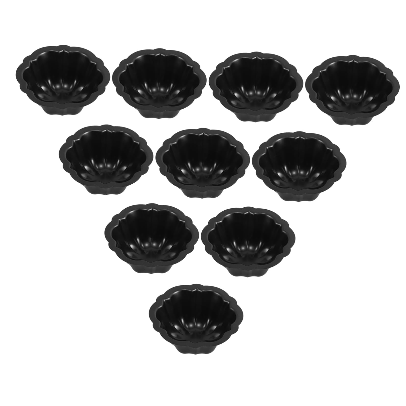 Moule à Gâteaux Mini 10 Pièces en Acier au Carbone, Noir, Antiadhésif