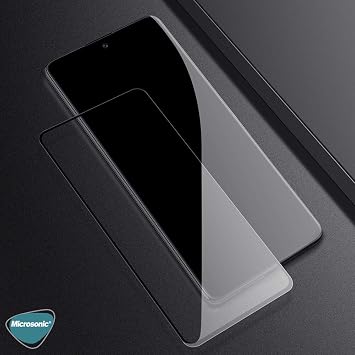 Microsonic Samsung Galaxy Note 10 Lite Tam Kaplayan Temperli Cam Ekran Koruyucu Siyah [Galaxy Note 10 Lite ile Uyumlu Ekran Koruyucu]