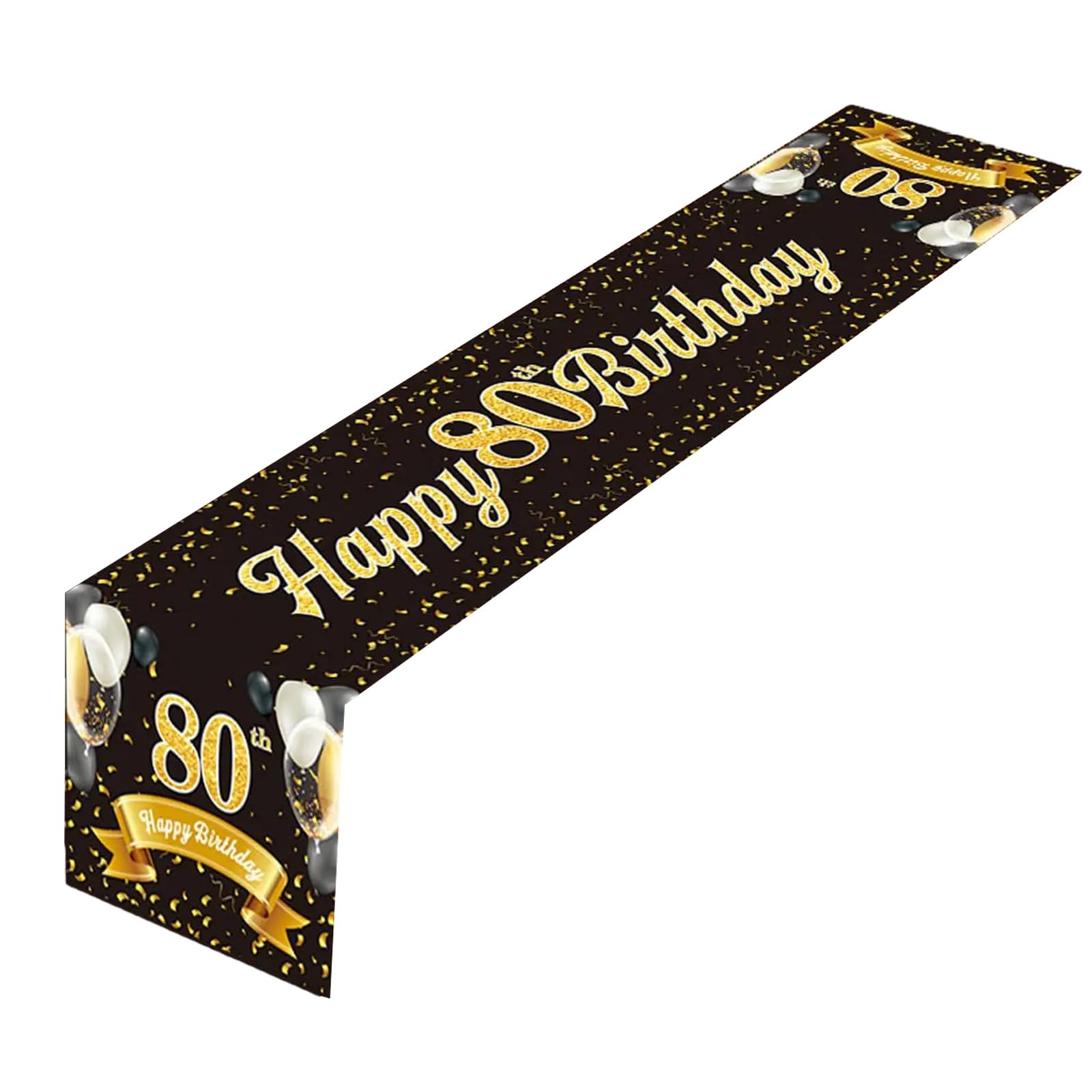 NVOQILIN Stylish Black Gold Table Runner Table Cloth Tablecloth for Birthday Celebration 180x35cm Decorative Cloth Black Gold Runner