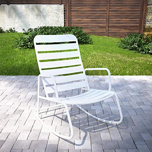 Novogratz 88065Wht1E Poolside Roberta Outdoor Rocking Chair, White #TOP4