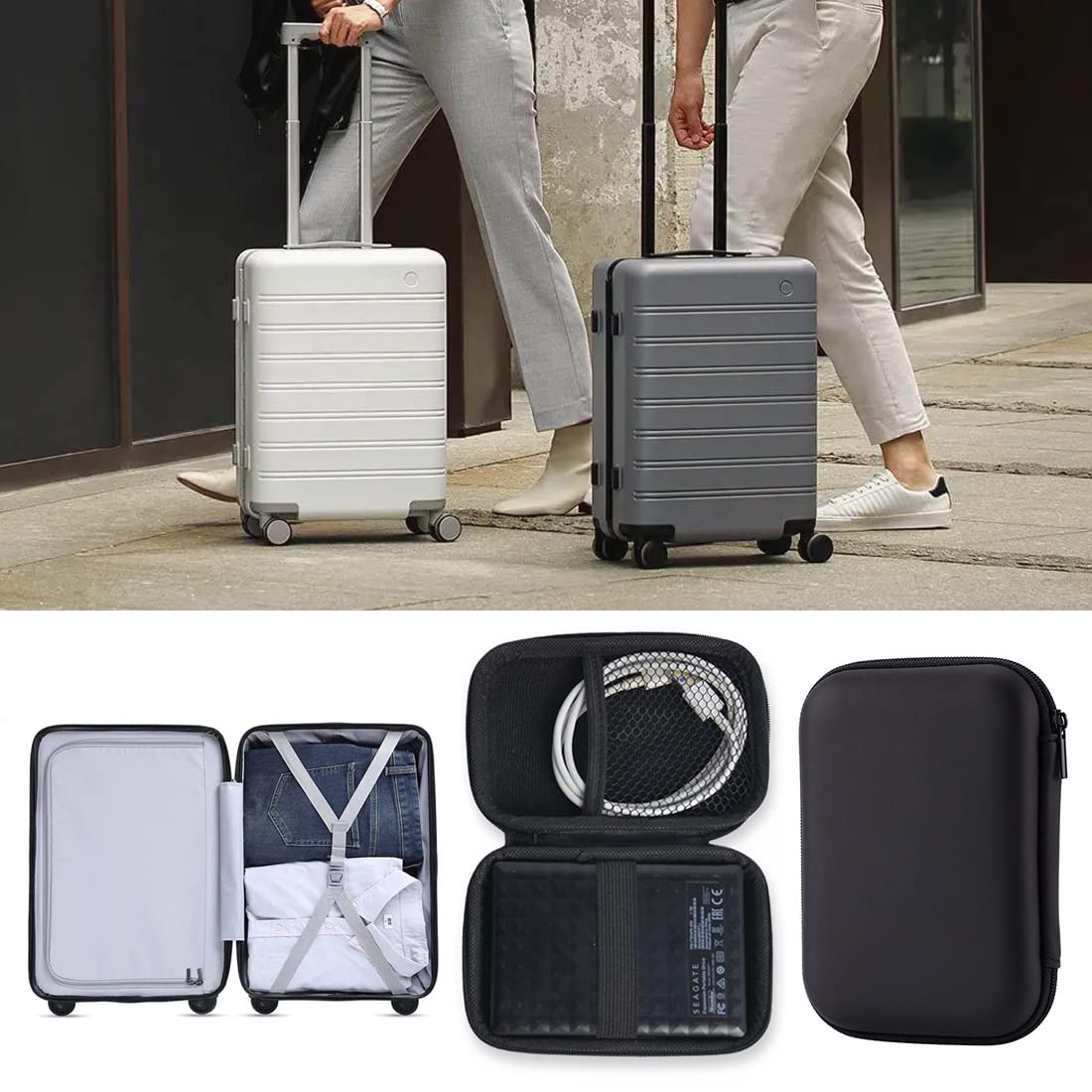 Hard schijf tas voor 2,5 inch HDD en SSD - Robuuste & Schokbestendige Case Cover voor draagbaar/Extreme Portable SSD externe hardschijf, Hard Travel Draagetui Case