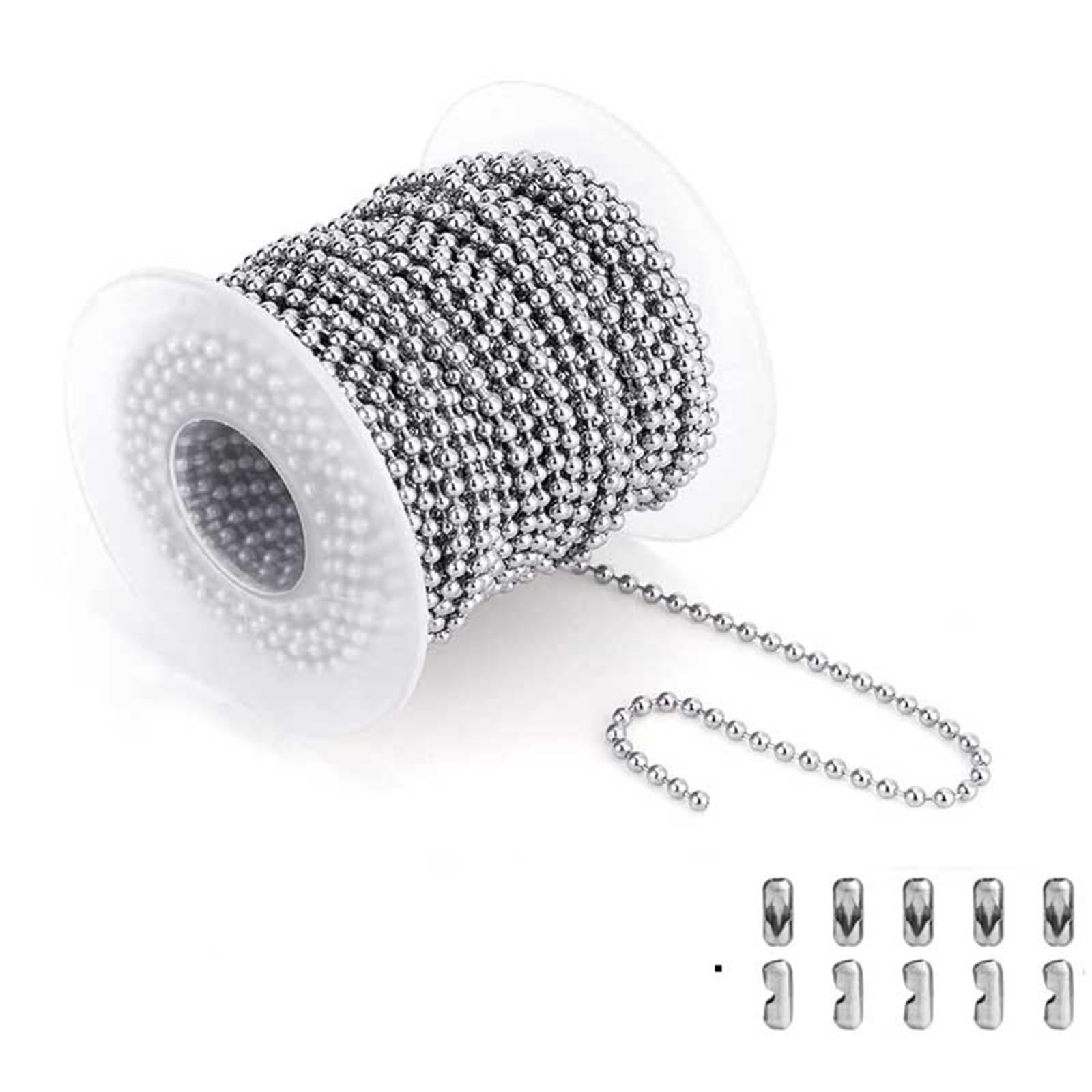 Łańcuszki kulkowe, Naszyjnik z łańcuszkiem miedzianym i zawieszką do bransoletki. Srebrna, mała rolka(Silvery)
