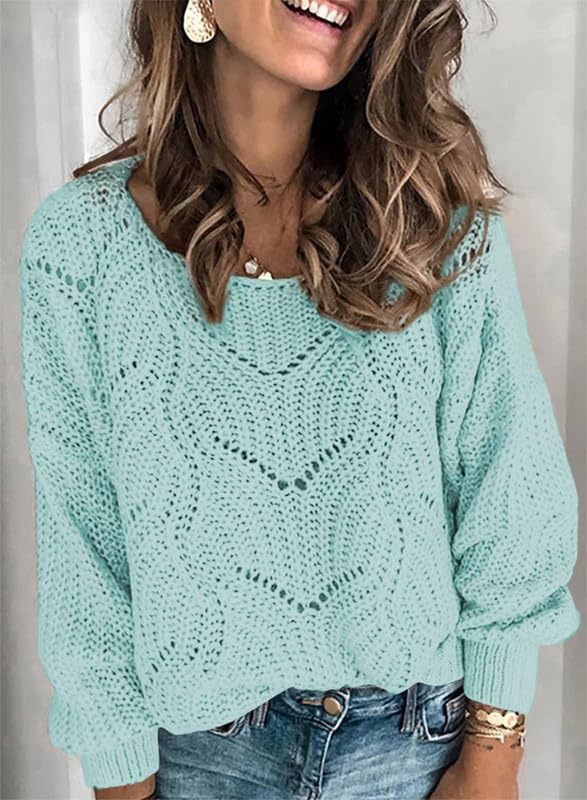 Image of Dokotoo Womens Sweaters 2026 Cute Elegant Hollow Cable Knit Tops
