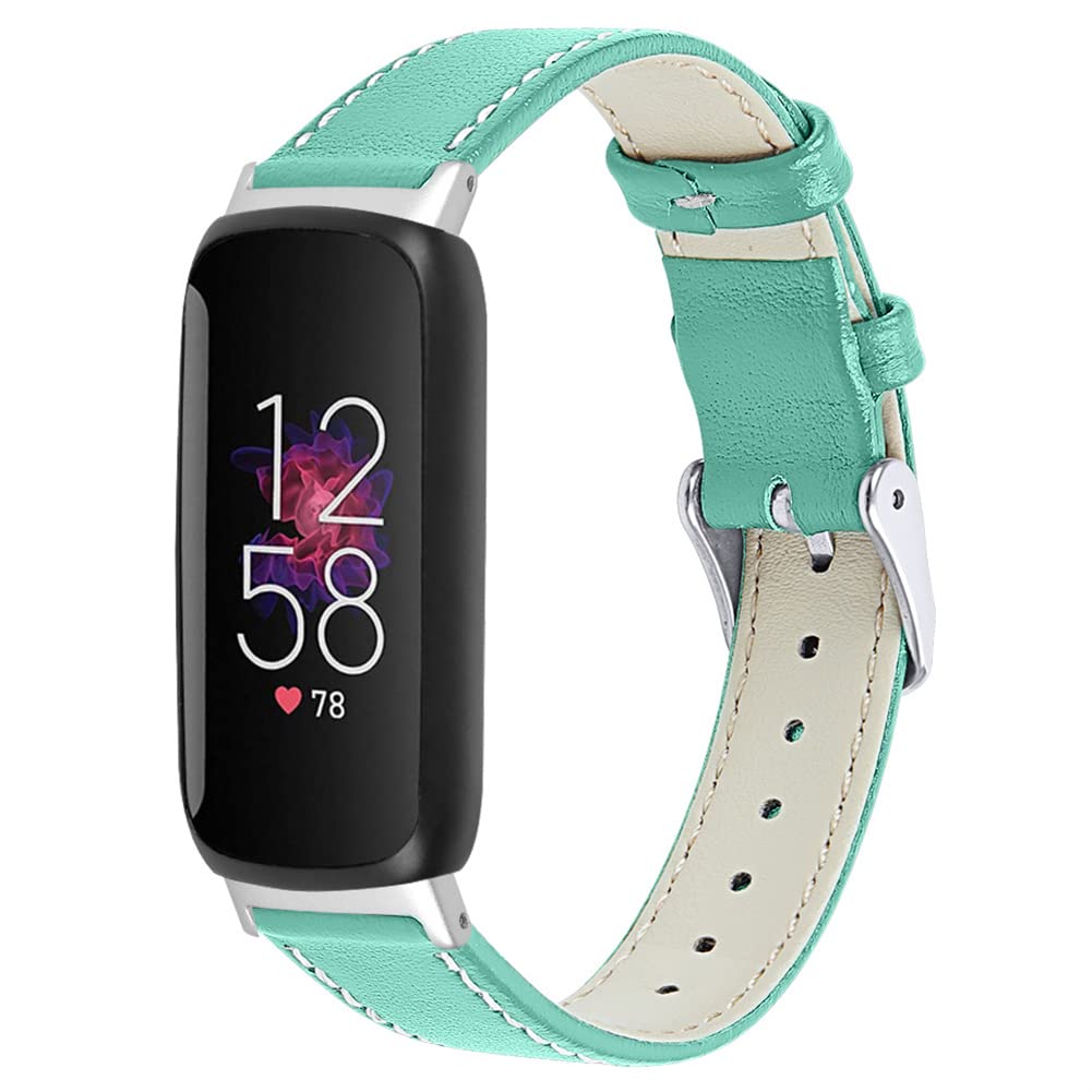Tyogeephy Strap Compatible with Fitbit inspire 3 Strap Leather, Genuine Leather Replacement bands Compatible with Fitbit inspire 3, Women Man
