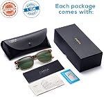 CARFIA Classic Square Polarized Mens Sunglasses UV400 Protection for Driving Fishing Hiking Golf Shades CA5354L