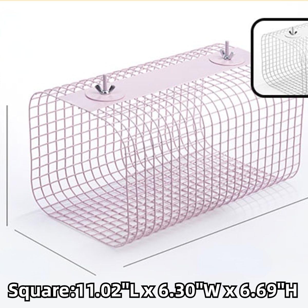 Rabbit Metal Tunnel with Cotton Mat Sturdy Iron Tunnel Toy Breathable Pet Hamster Hideout for Bunny Hideout Guinea Pig Chinchilla Suitable for All Seasons (White,Square)