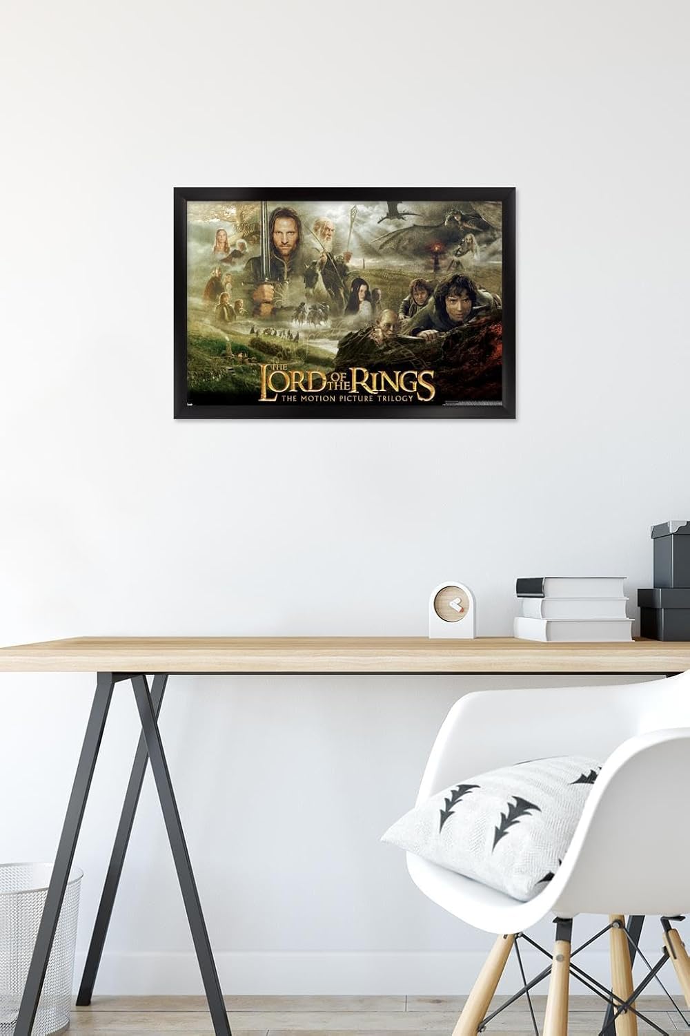 The Lord of the Rings: The Motion Picture Trilogy Wall Poster, 22.4L" x 14.7W", Black Framed Version
