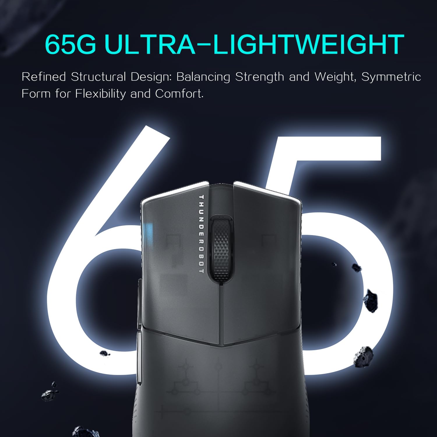 Thunderobot ML903 4K Mouse Gaming Wireless con RGB Dock di Ricarica,Sensore Ottico da 26.000 DPI,Lunga Durata Della Batteria,Mouse da Gaming Wireless per PC, Mac