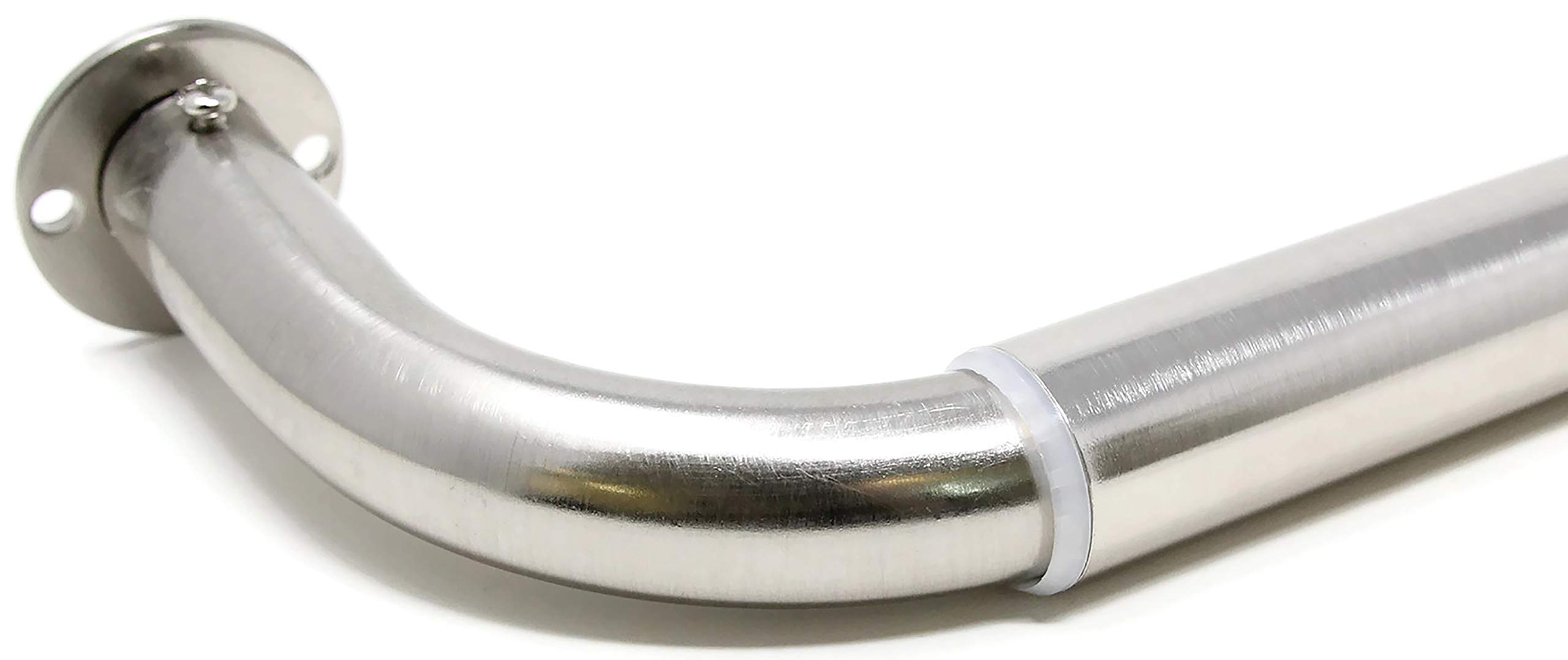 Urbanest Energy Saving Wrap Around Black Out Return Adjustable Window Curtain Metal Rod Set, 1-inch Diameter, 52" to 96", Brushed Stainless Steel