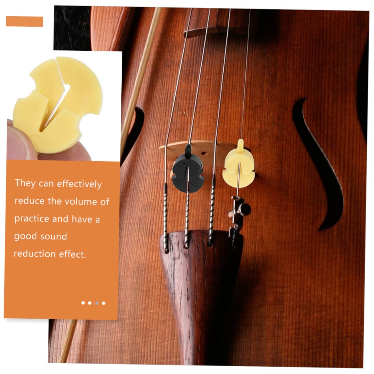 Abaodam 30pezzi Silenziatori Per Violino Gomma Professionali Accessori Per Pratica Silenziosa Gialli Rossi Neri Mute Per Violinisti Principianti e Professionisti