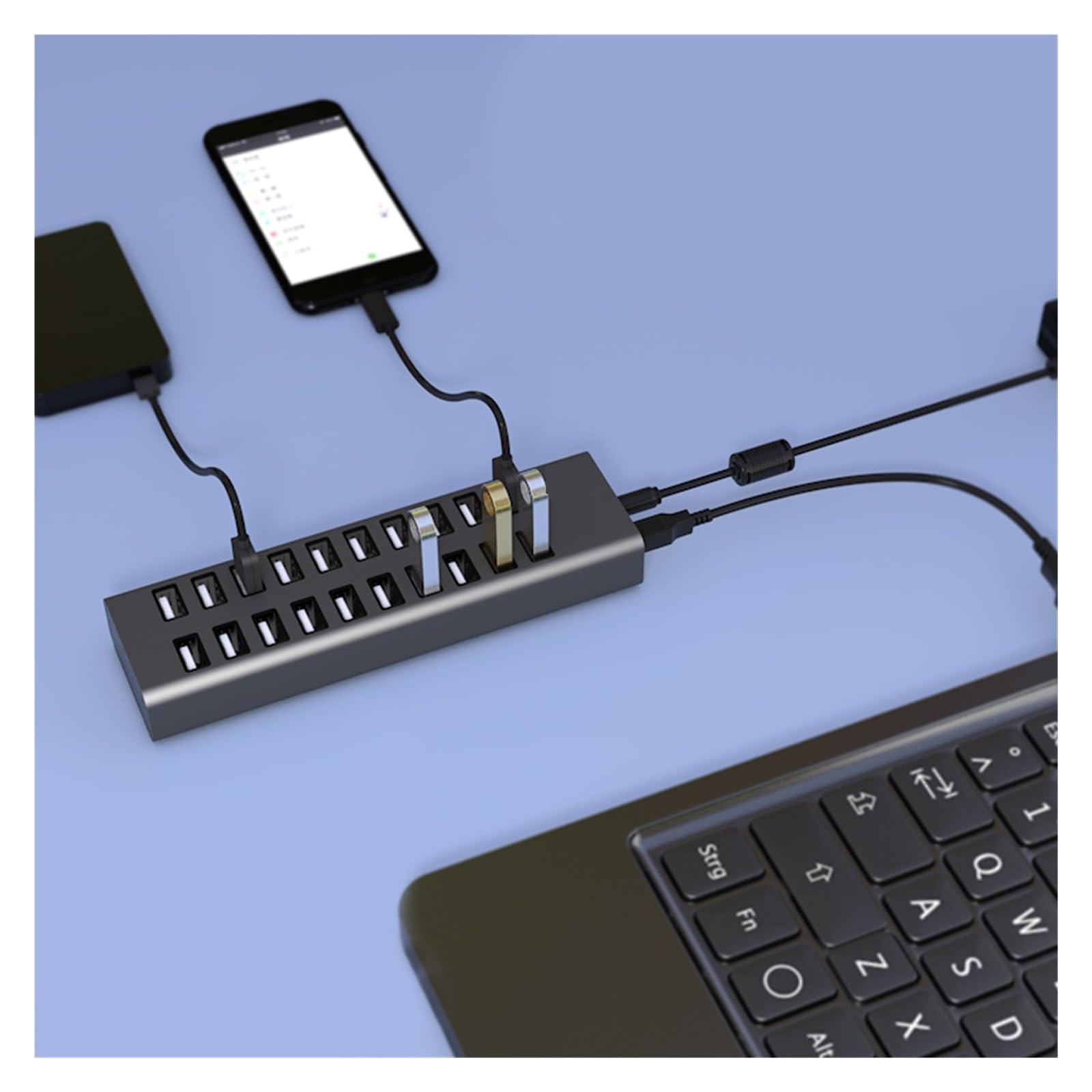 20-portowy Koncentrator Multi USB 2.0 Szybki Transfer Danych Rozdzielacz Ładowarki Zewnętrzny Zasilacz 12V7.5a Do Tabletu Z Telefonem MożLiwość Szybkiego łAdowania