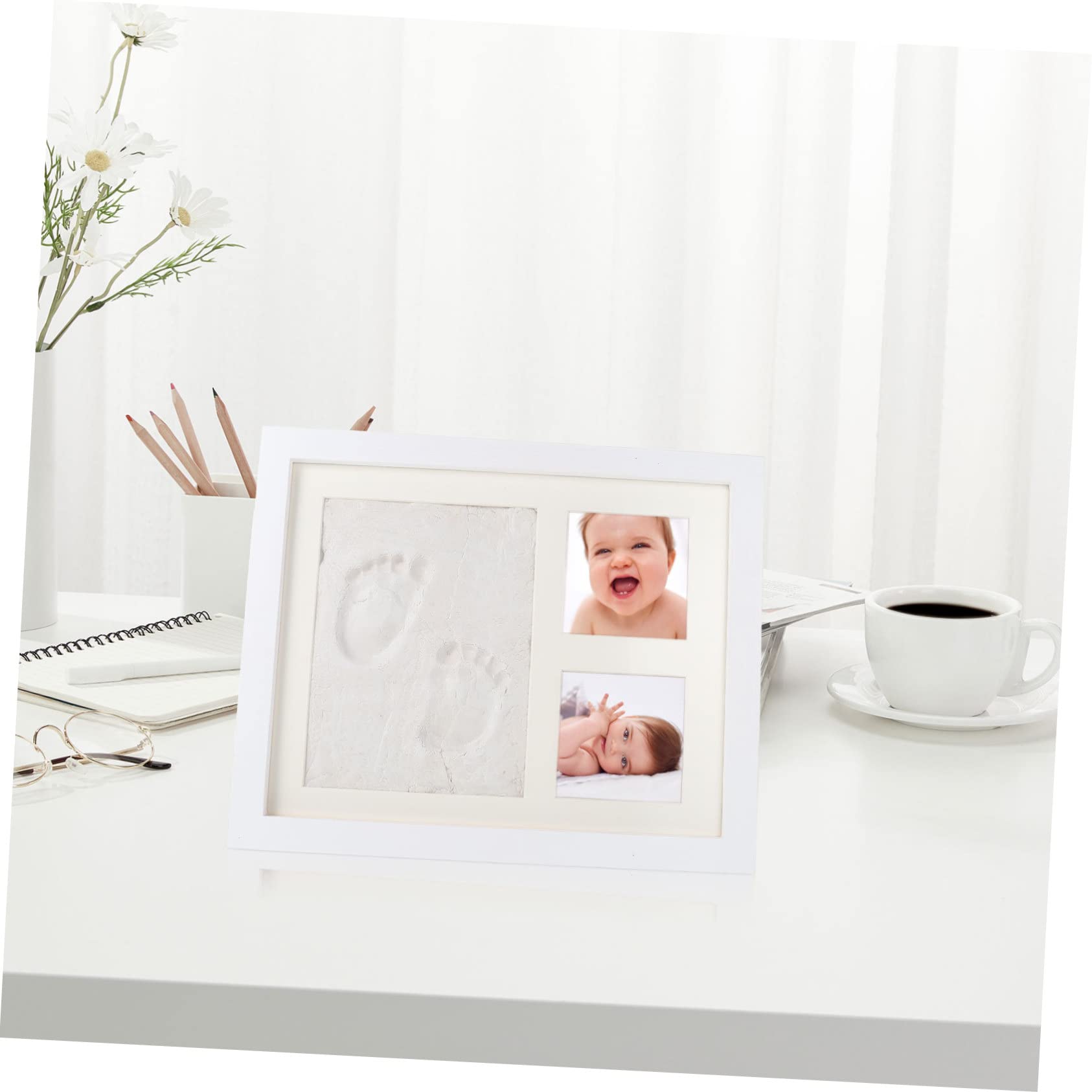 Cornice per Foto Impronte Mani in Legno Tavoletta di Inchiostro, Kit Creativo per Regali Personalizzati per Ragazzo Ragazza