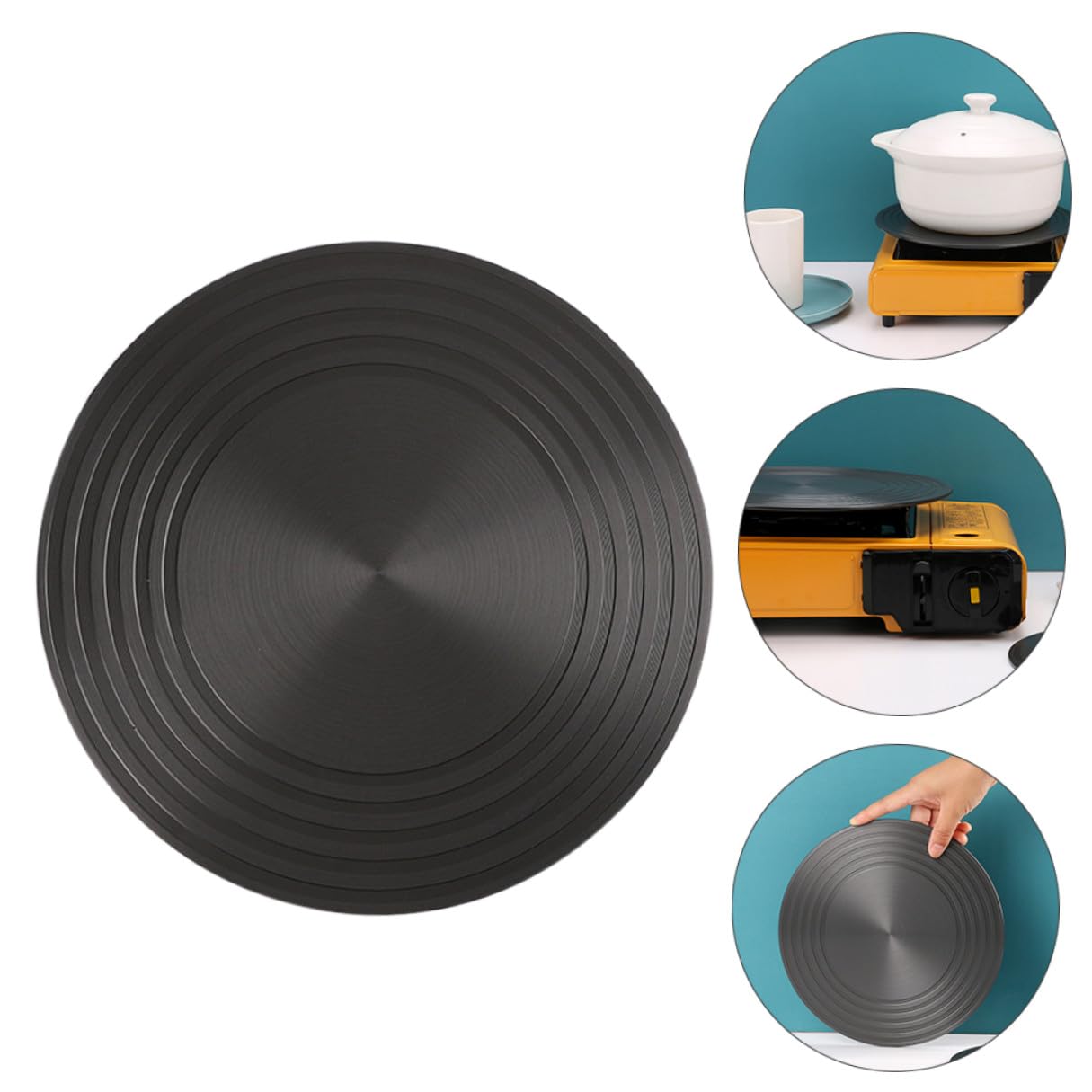 Piastra di Scongelamento Rotonda 28 CM per Fornelli a Gas Diffusore di Calore Multifunzionale per Protezione Pentole Risparmio Energetico e Mantenimento Calore in Cucina