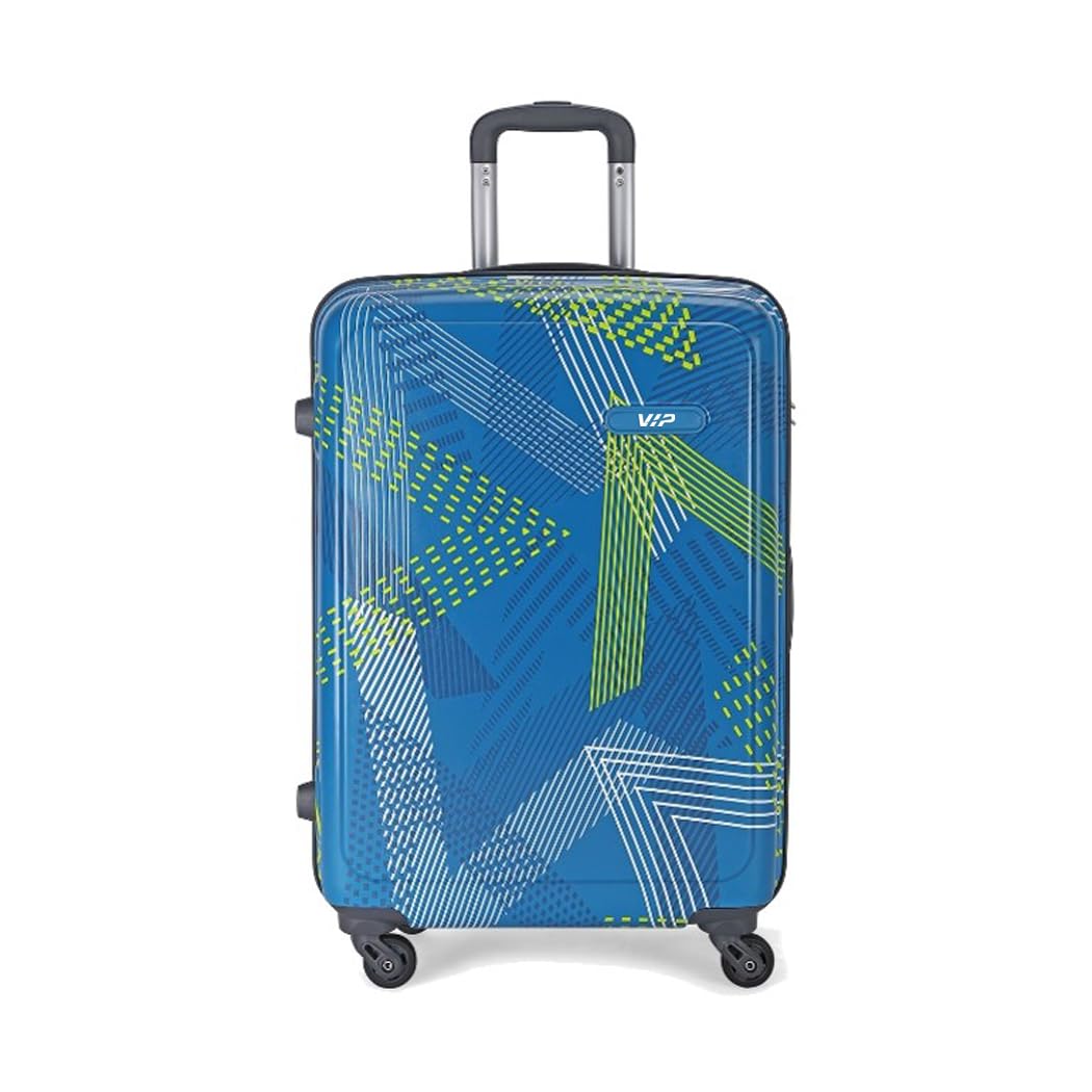 VIPDual Edge 4-Wheel Printed Hard Casing Luggage Trolly Bag, 21 x 38 x 55 cm Size, Blue