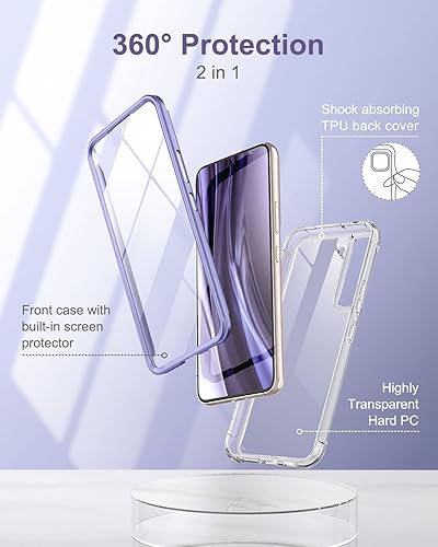 Miniatura 3 de SURITCH Funda transparente para Samsung Galaxy S22+ Plus de 6.6 pulgadas (solamente), protector de pantalla integrado carcasa rígida protectora de