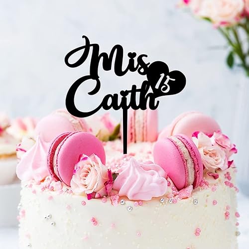 Miniatura 5 de Personalized Names Numbers Colors Happy Birthday Cake Topper Pick Mis Quince Happy 15th Birthday Not Edible Cupcake Cake Insert Topper Sign Cake