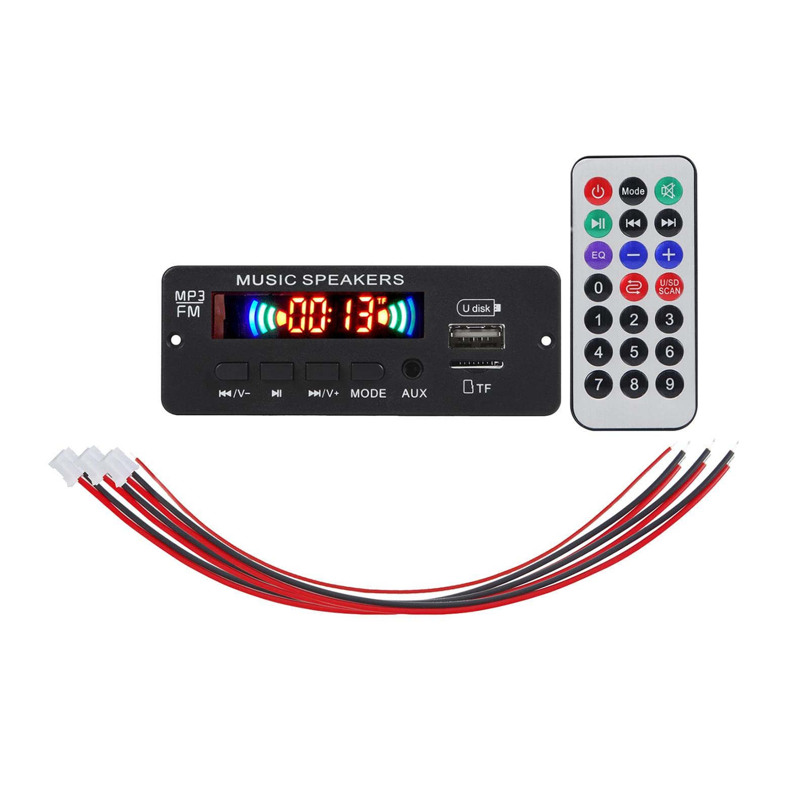 Wireless Bluetooth 6-12V MP3 WMA Decoder Board Audio Module USB TF Radio-image-47