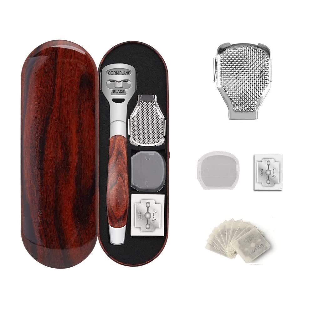 Foot Files for Hard Skin, Stainless Steel Foot File,Feet Hard Skin Remover,Callus Remover,Pedicure,Foot Care,Hard Skin Remover Foot, with 10 Replacement Blades