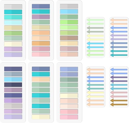 BAYTORY 2000 hojas transparentes de índice adhesivas, marcadores de páginas de notas adhesivas transparentes, pestañas de archivo grabables y