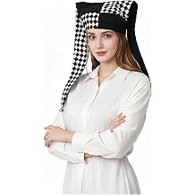 Jester Hat with Bells Harlequin Diamond Pattern for Halloween Christmas Costume Accessory