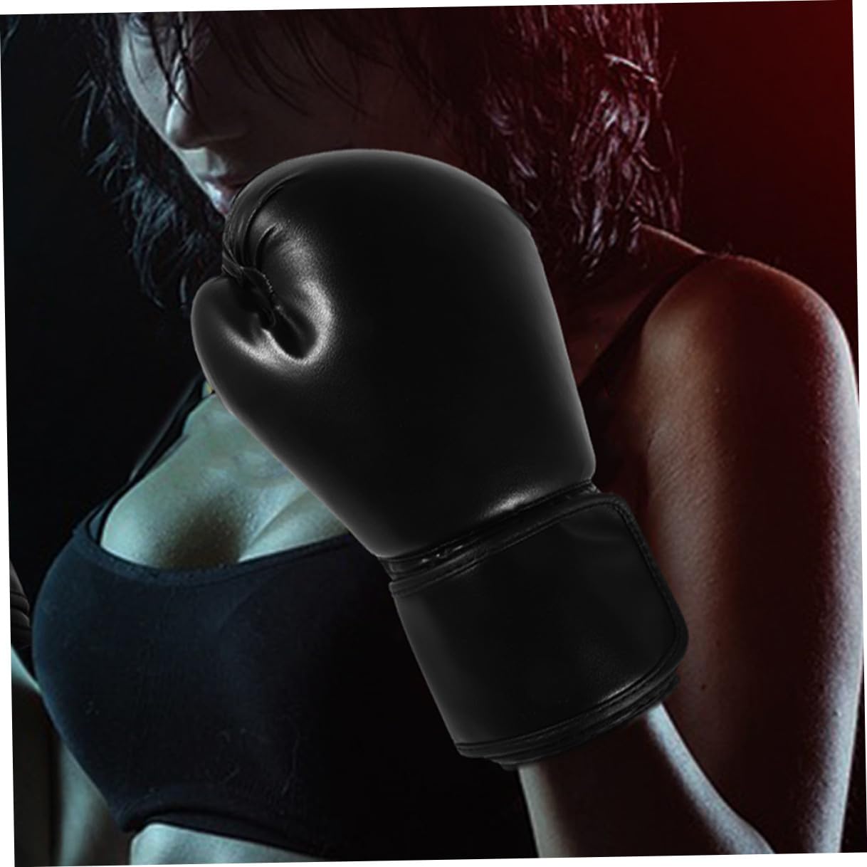Happyyami Guantoni da Boxe 12 Oz Neri in Schiuma Integrale, Guanti da Allenamento e Kickboxing Portatili per Boxe, Mma, Taekwondo e Fitness, Resistenti e Antiusura, Facili da Indossare