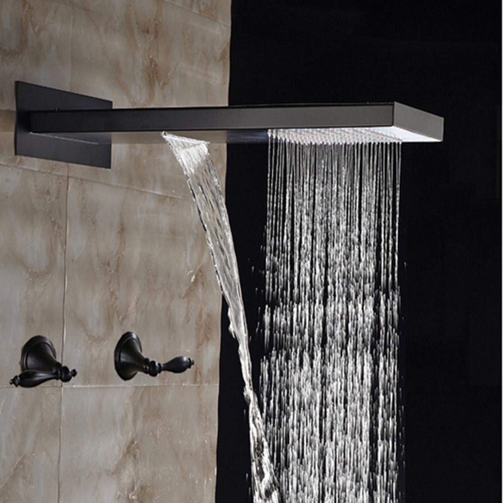 Mitigeur de douche bi-commande mural bronze robinetterie retro