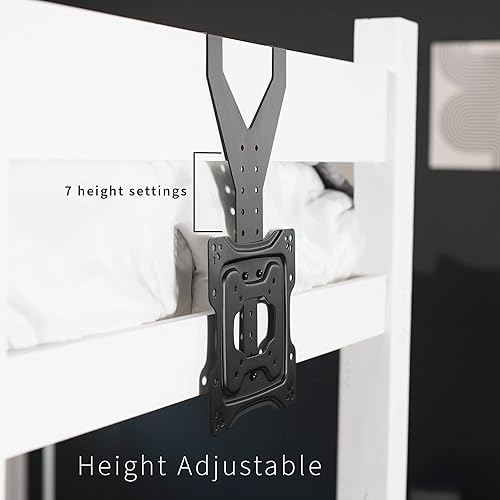Miniatura 9 de VIVO TV Hanger Bracket for 24 to 55 inch Flat and Curved Screens, Light Weight Steel Design, Height Adjustable Cross Bar, Loft Bed, Thin Door TV