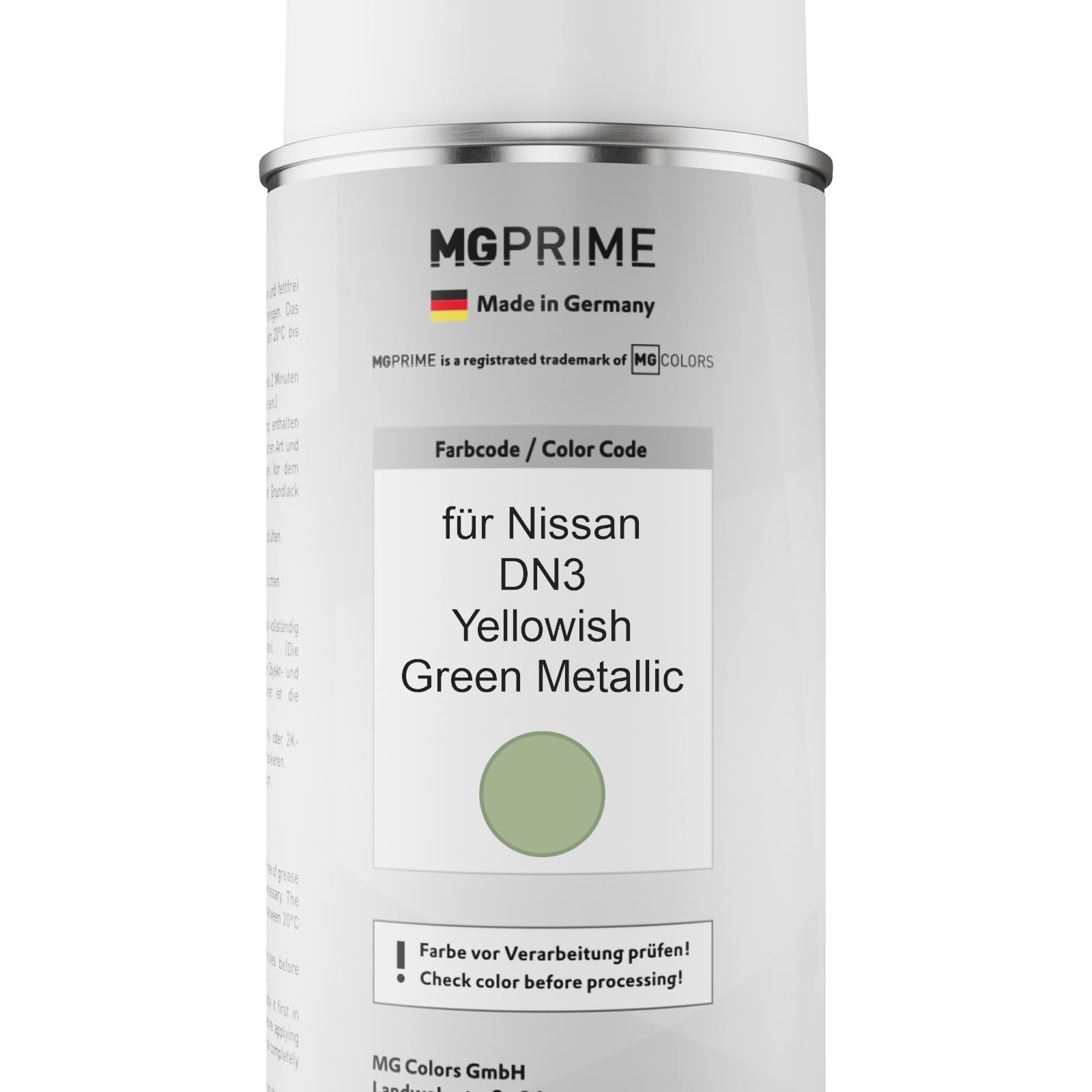 MG PRIME Autolack Set Spraydose für Nissan DN3 Yellowish Green Metallic +2K