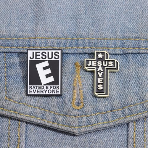 Image of Cross Brooch Pin for Women Men Cute Cross Brooch Metal Badge Pin Laple Religious Faith Brooches and Pins Hat Bag Shirt Decoration Jewelry Easter Pack
