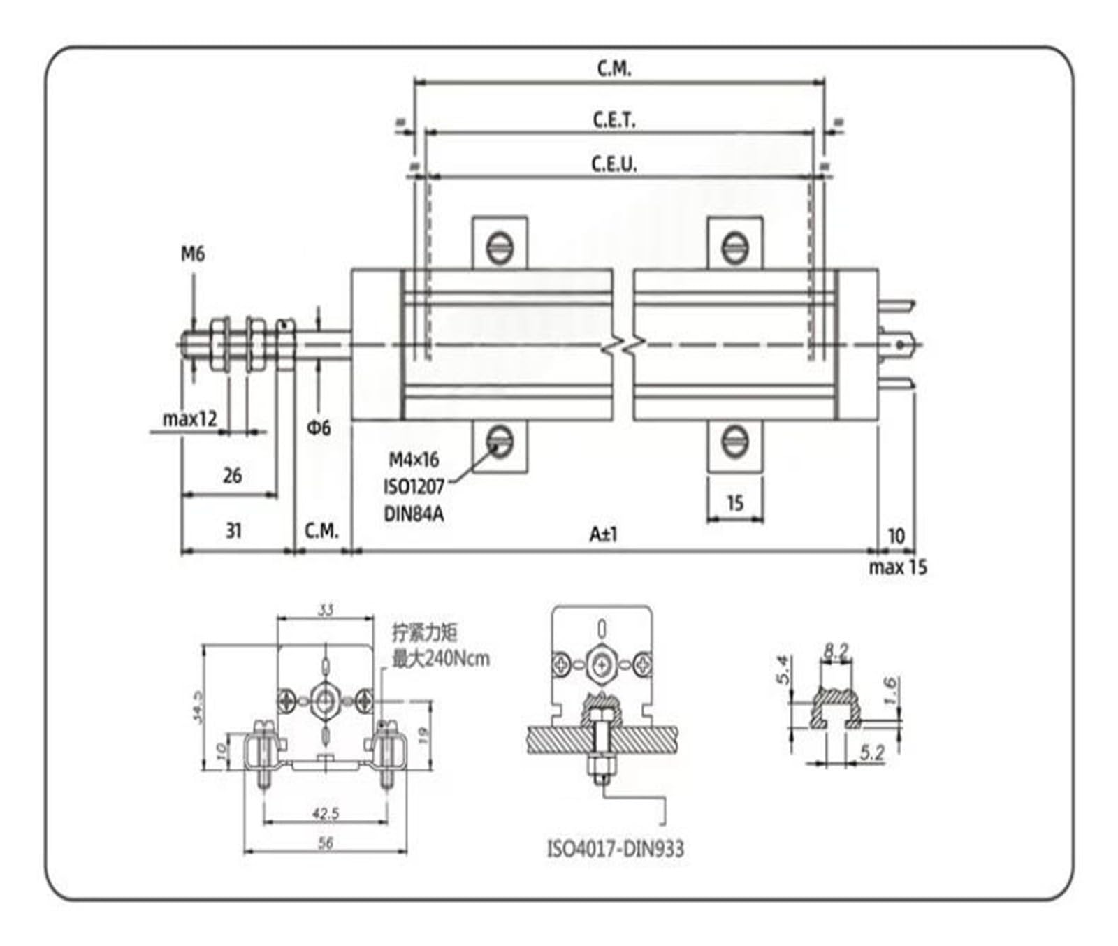 Sensore di spostamento lineare a tirante LT-M-0350-P-XL0322