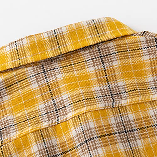 Toddler Long Sleeve Plaid Jacket Oversized Korean Aesthetic Flannel Shirts Button Down Collared Casual Crop Tops for Kids4