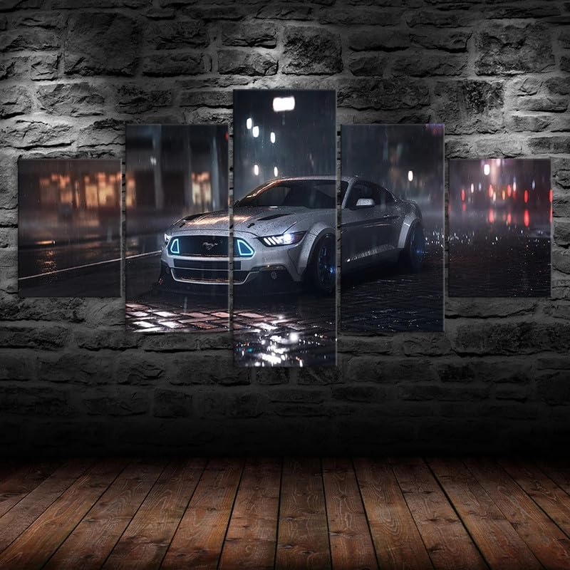 RAPSANI Mural 5 Piezas Pintura en Lienzo,5 Piezas Cuadros En Lienzos Auto Modular Moderna 5 Piezas,mural pared salon 3d decorativo pared,Listo para Colgar,gift xxl 100x55cm
