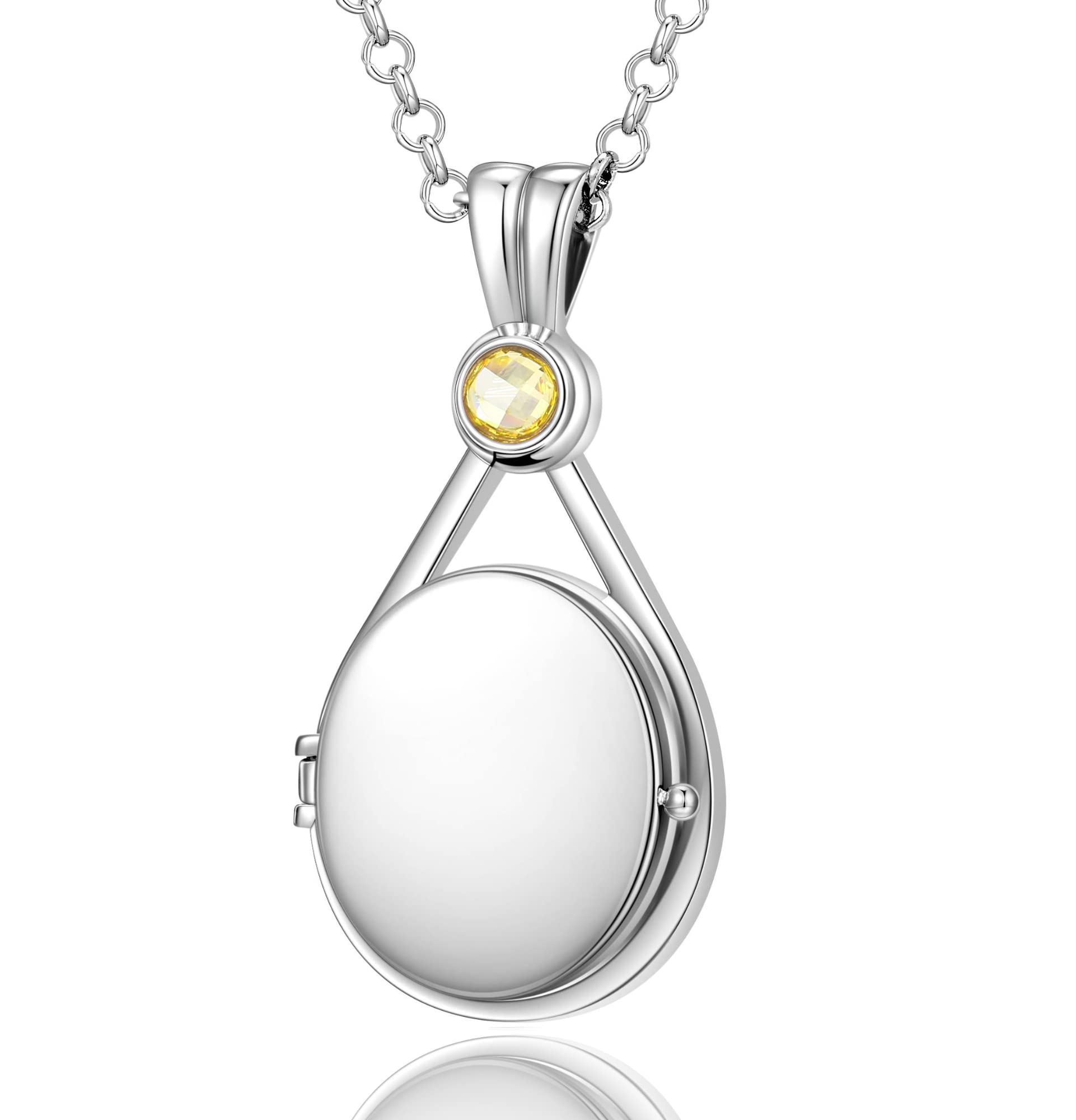 H2O Improvvisamente sirena con medaglione placcato in platino con 5A zirconi h2o Amuleto personalizzato per immagini Regalo per donne per compleanno