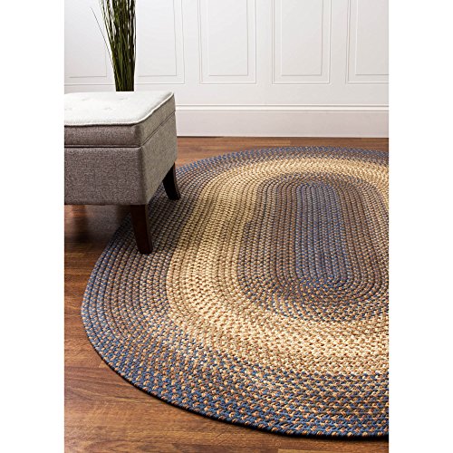 Superarearugsoval2x3bluecreambraidedrughartfordprimitivedecorcarpetindooroutdoor2x3wovenentrywaycarpet Urban Country Home Decor Super area rugs oval 2x3 bluecream braided rug hartford primitive decor carpet indoor outdoor 2 x 3 woven entryway carpet urban country home decor