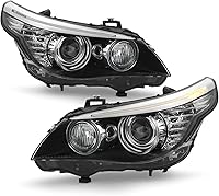 Vista 6 de AKKON - Compatible con faros delanteros de proyector con borde LED OE para BMW E60 E61 serie 5 modelos HID 2008-2010 con AFS - Lado derecho