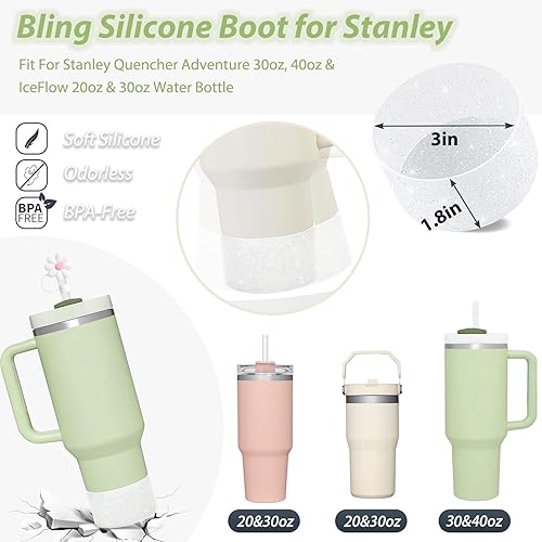 Miniatura 145 de Stanley Cup - Juego de accesorios que incluye 6 tapones de silicona a prueba de derrames, 2 tapas de popote para popotes de 0.39 a 0.39 pulgadas, 1