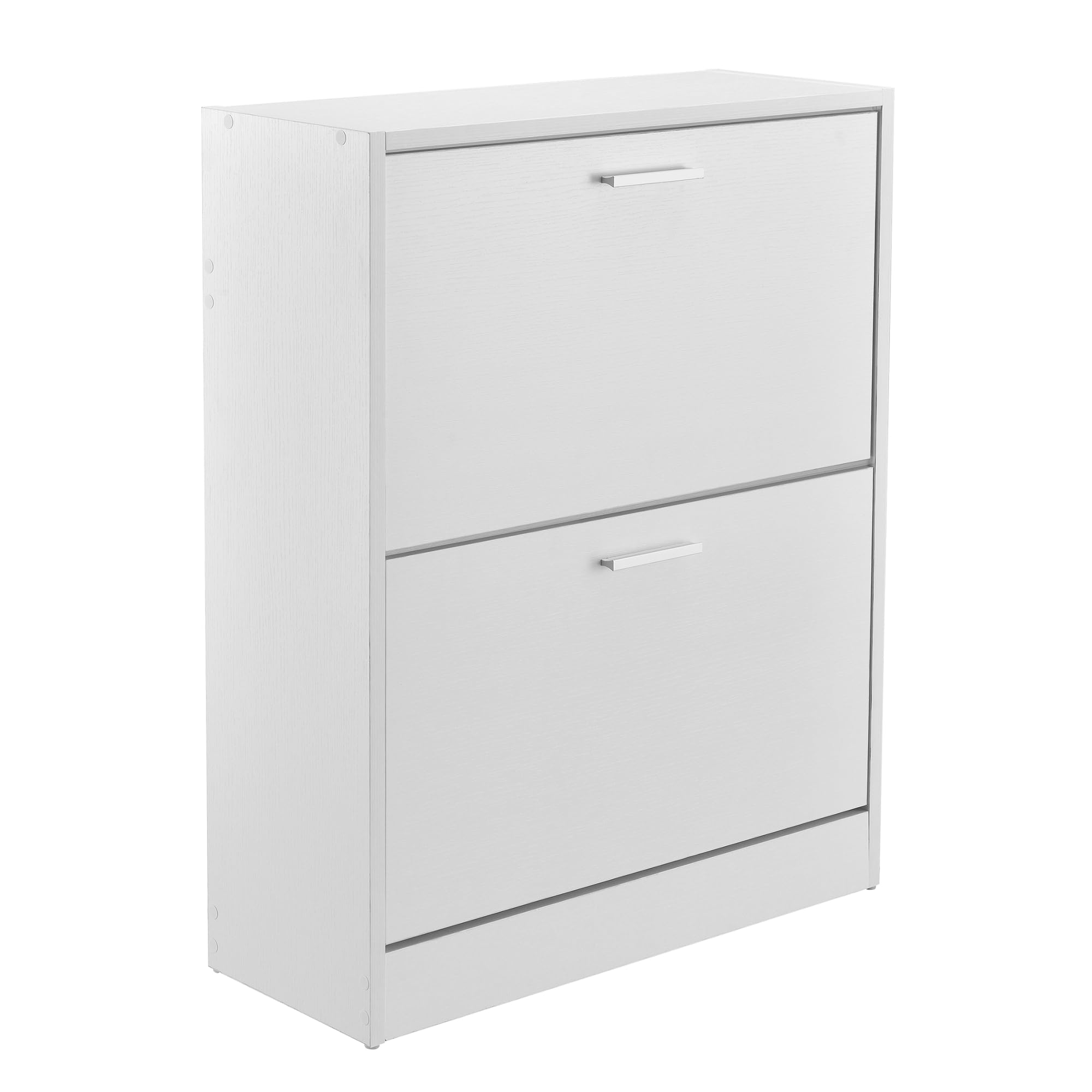 [en.casa] Armario Zapatero Sykkylven Organizador de Zapatos con 2 Puertas para 12 Pares Mueble Zapatero Estrecho para Entrada Recibidor 81 x 63 x 24 cm - Blanco