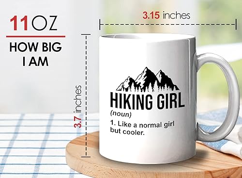 Miniatura 6 de Taza de café de senderismo de 11 oz color blanco  Senderismo Chica  Senderismo Backpacker Backpacker Mountain Boardwalks Mochilero Camping Campfire
