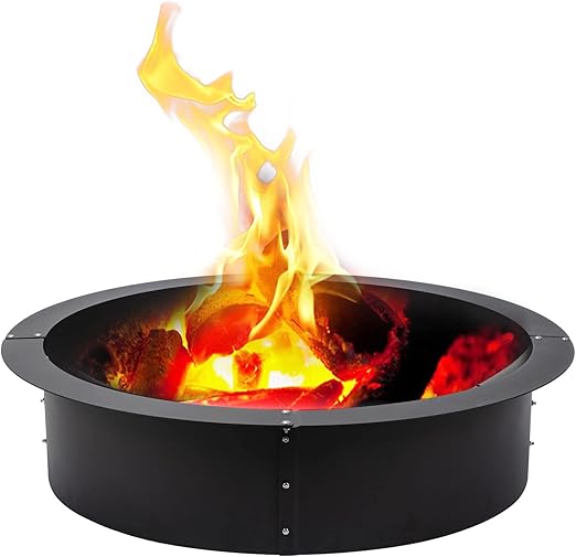 Fire Pit Ring 42" OD/36 ID, Round Solid Steel Fire Rings, Fire Pit Lined Above DIY Campfire Ring or Outdoors