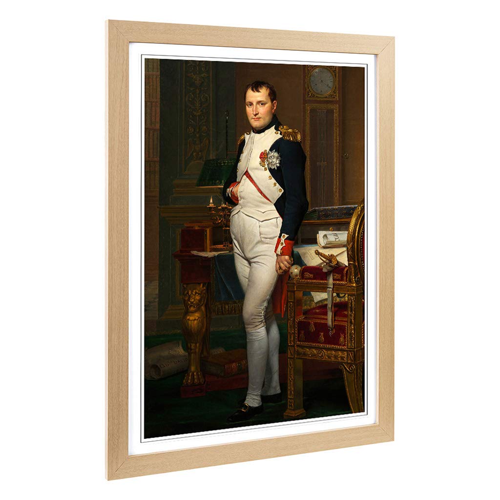 Big Box Art Framed Print of Jacques Louis-David The Emperor Napoleon Design | Wall Art Picture | Home Decor for Kitchen, Living Room, Bedroom, Hallway, Oak, A2 / 24.5x18 Inch / 62x45cm