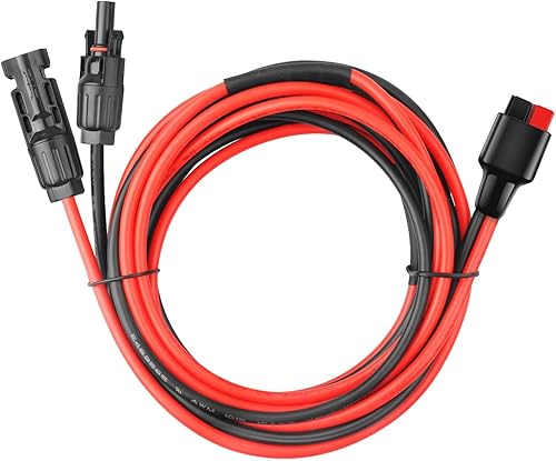 Cable de panel solar de 10 AWG a conector Anderson, cable de extensión solar compatible con el puerto Anderson PowerPole para RV, Goal Zero Yeti,