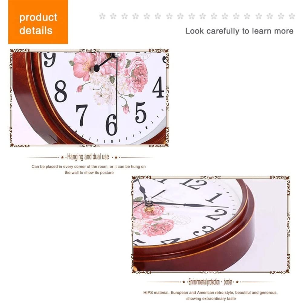 Orologio Da Tavolo Vintage Silenzioso AYRELY - Stile Retrò Cottage Con Quadrante 16,5 Cm - Color Avorio Per Soggiorno, Camera Da Letto, Camino