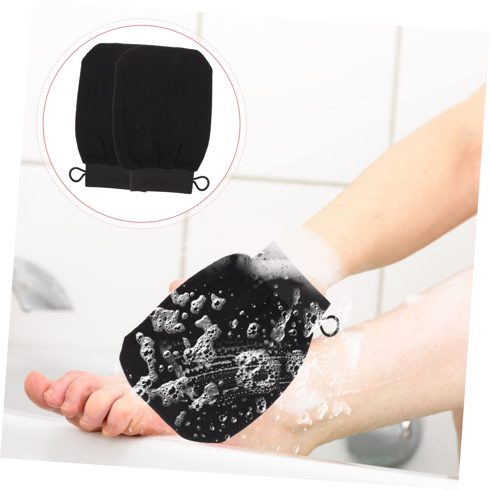 FOMIYES 8piezas Guantes Exfoliantes De Toallas De Baño Portátiles Para Exfoliación y Masaje Guantes De Limpieza Antideslizantes Accesorios De Baño Para Cuidado Piel