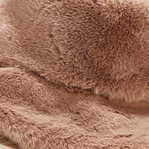 Octeen Faux Fur Bucket Hat Winter Fluffy Cap Fuzzy Warm Hat For Women Men Black #TOP4