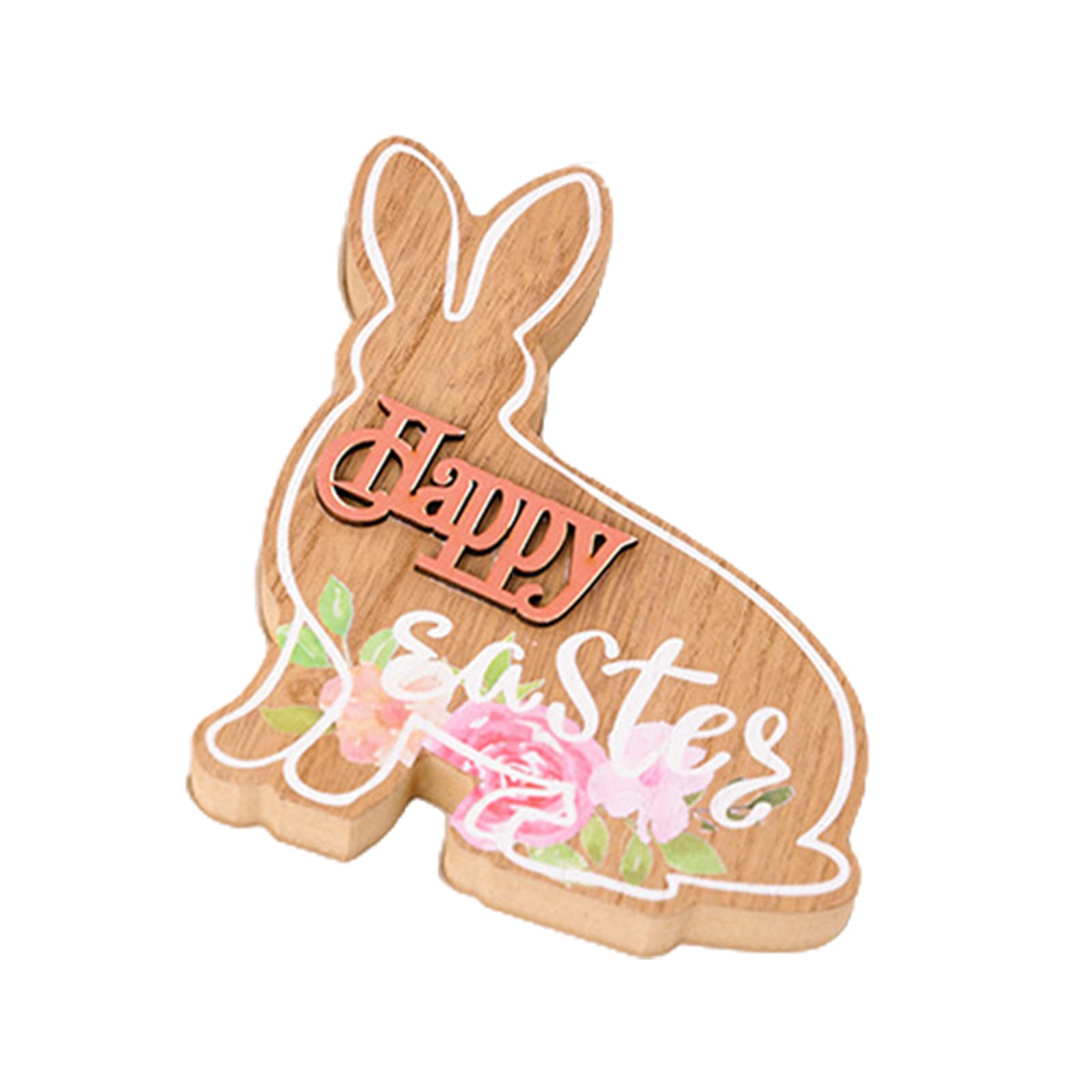 Kalttoy Happy Easter Wood Ornament Cartoon Art Household Decoration for Festival Holiday New Year Party Decoration Easter Wood Ornaments