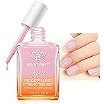 modelones Nail Strengthener Glitter Pink Nail Polish Nail Repair for Damaged Nails Hardener and Growth Polish Nail Care Gifts for Women Nail Strengthening Polish 15ml
