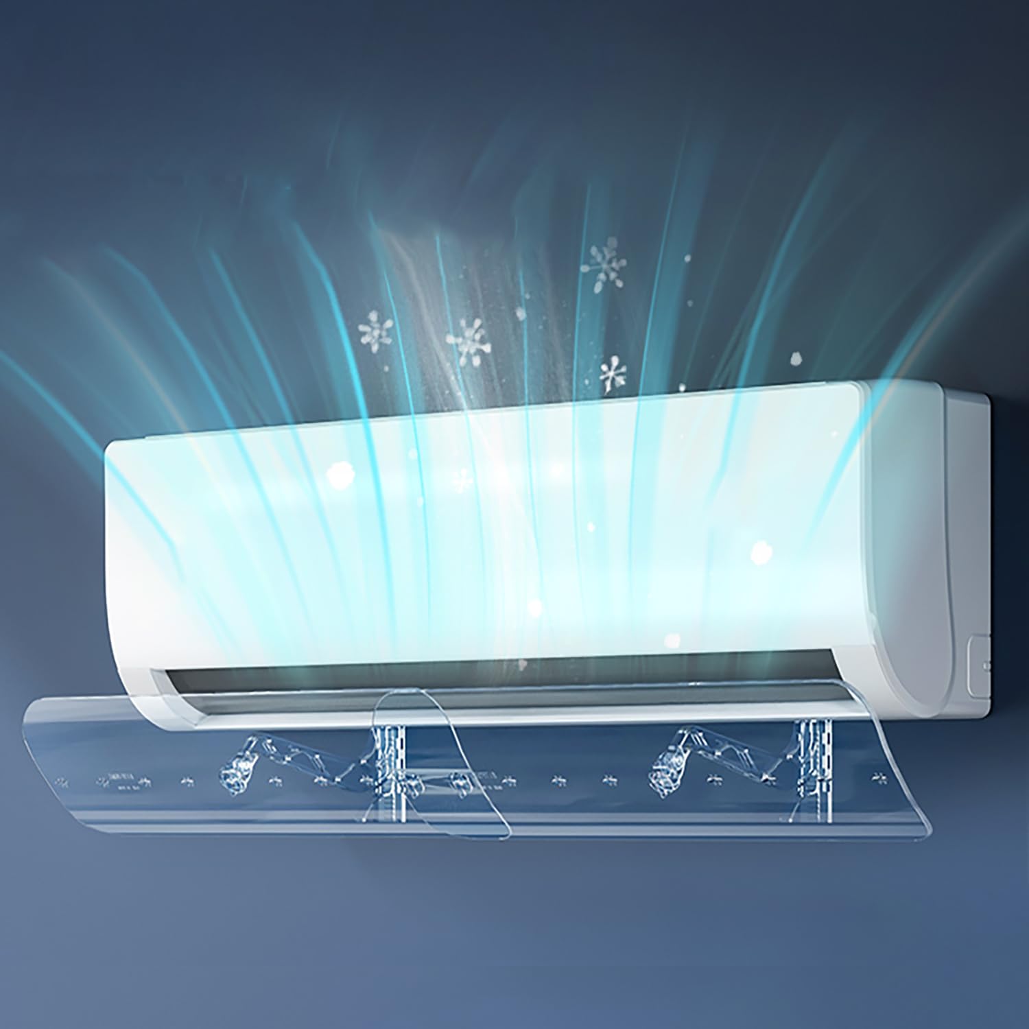 Yakiter Air Conditioner Deflector, Split AC Air Flow Deflector,Anti Direct Blowing Wind Direction Baffle, Easy Installation (Stretchable 19.6-43.3in)