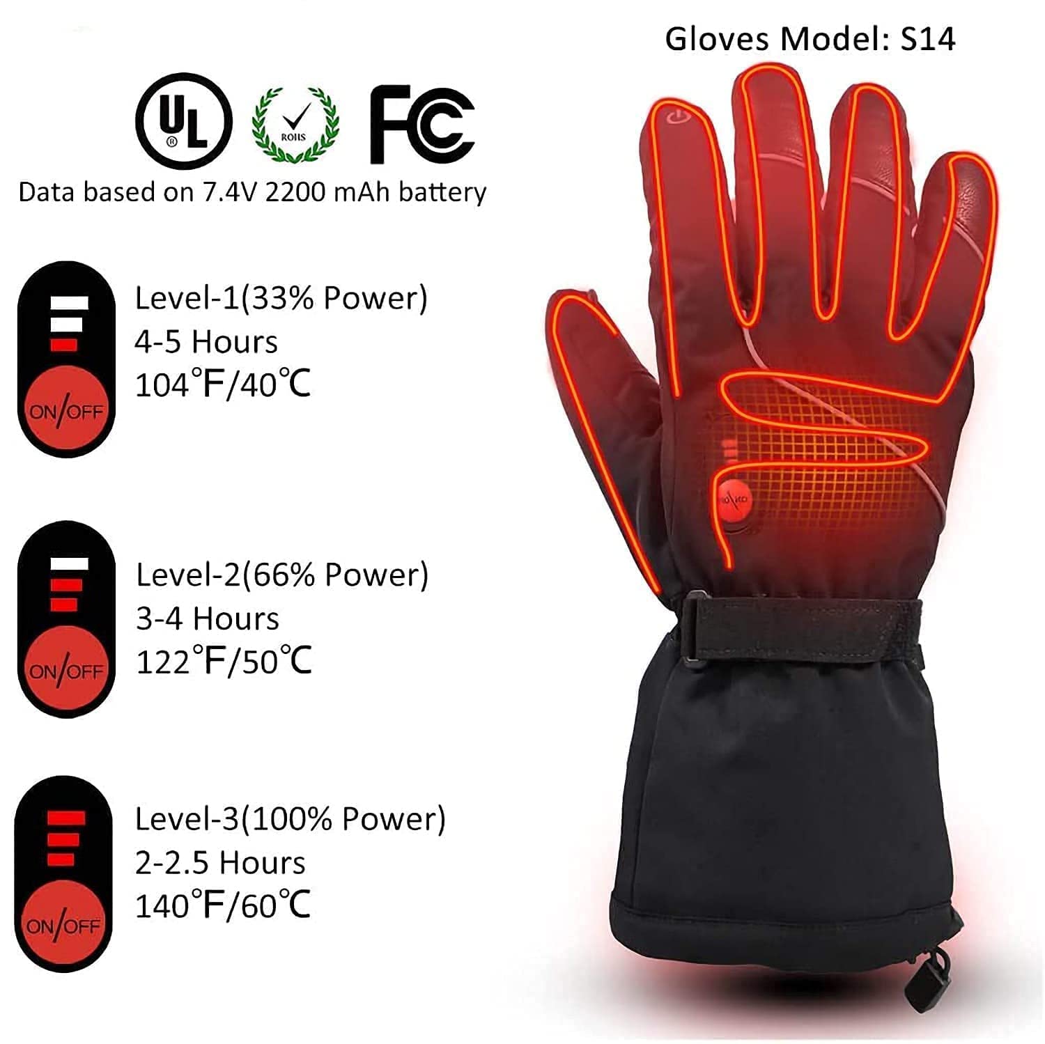 Guantes calefactables, Unisex, Recargable, Alimentado por batería, Guante Calefactor eléctrico para Invierno, Trabajo al Aire Libre, Nieve, esquí, Snowboard, Caza, Motos de Nieve,